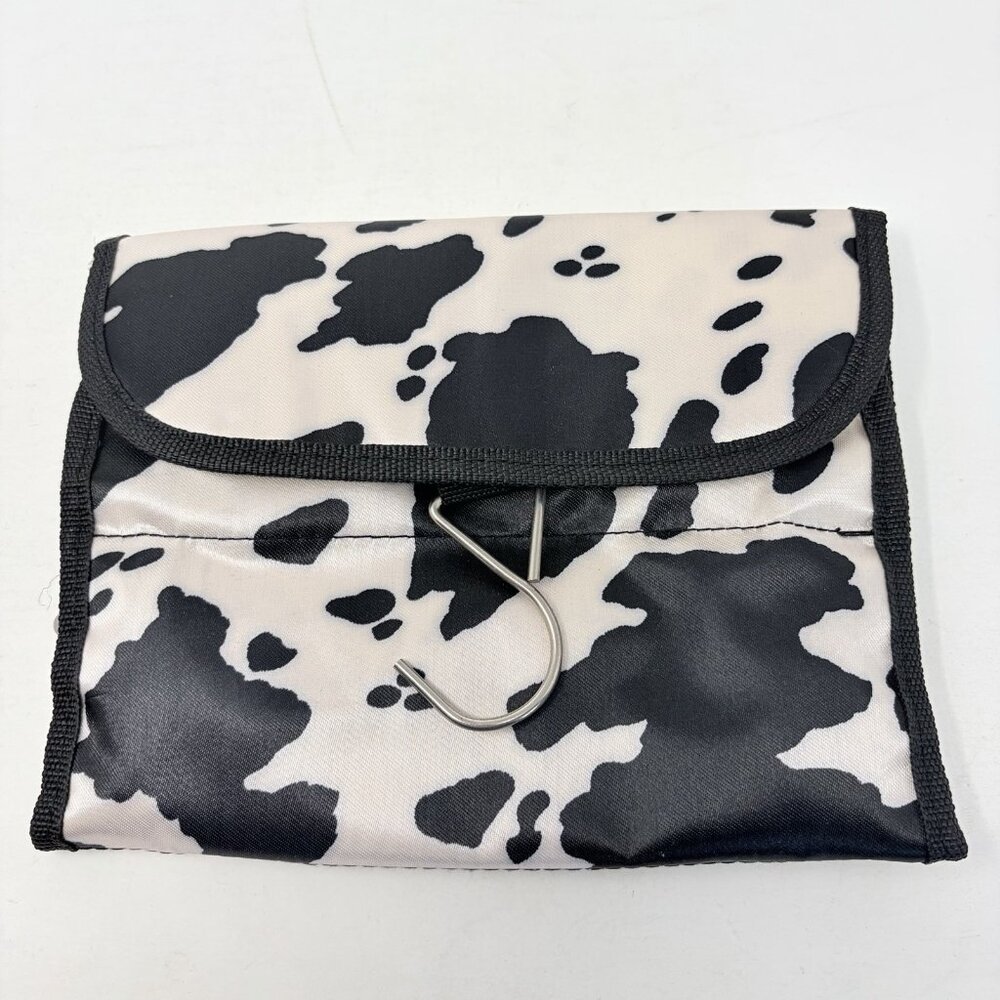Shop LC White & Black Splash Print Polyester Foldable Travel Storage Bag 15.5x8"